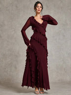 BAE Autumn Long Sleeve Maxi Dress shein