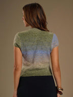BAE Women's Single-Breasted Button-Down Ombre Casual Regular Knit Top shein