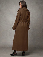 Women Solid Color Long Sleeve Button Down Tie Front Casual Jacket