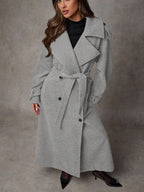 Women Solid Color Long Sleeve Button Down Tie Front Casual Jacket