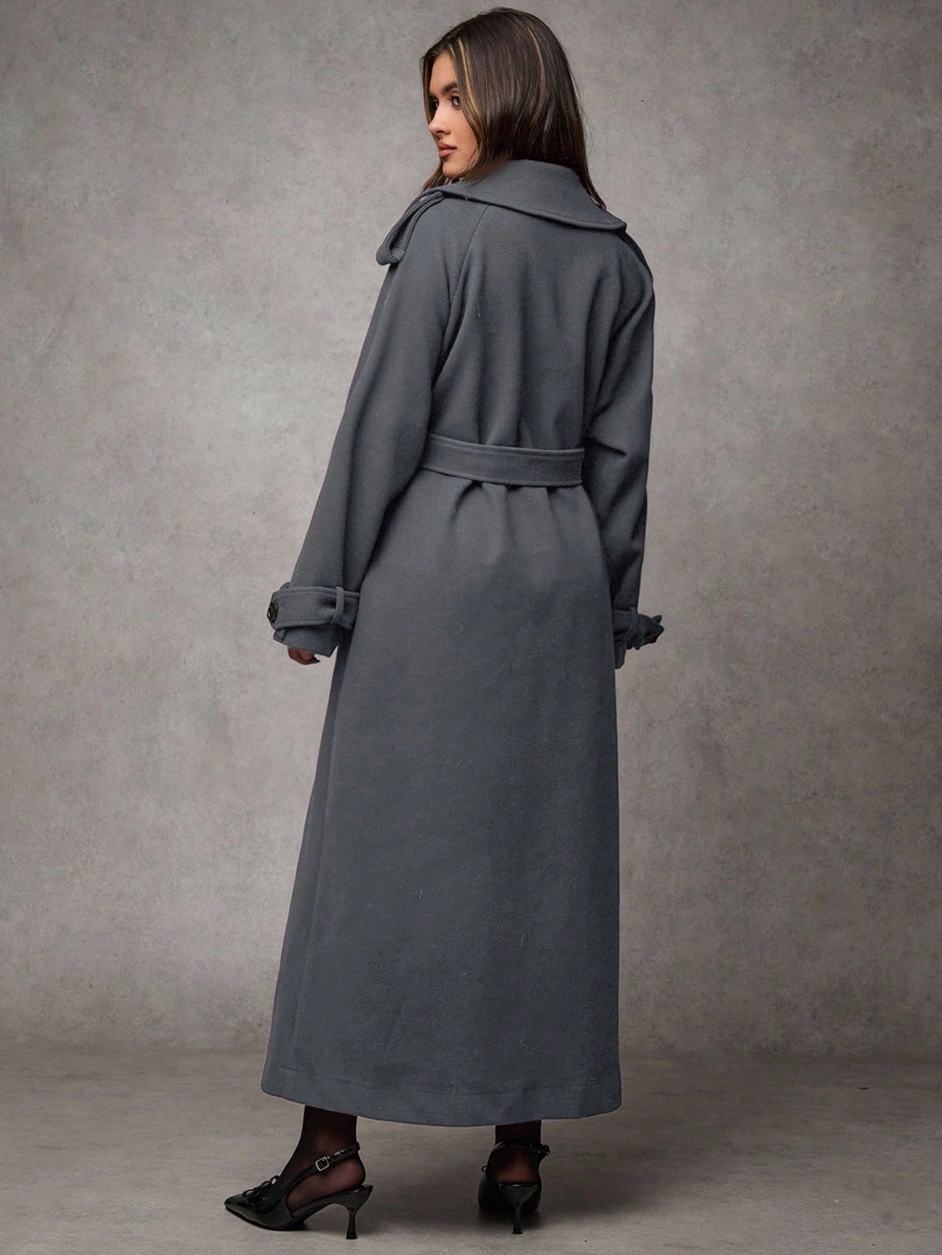 Women Solid Color Long Sleeve Button Down Tie Front Casual Jacket