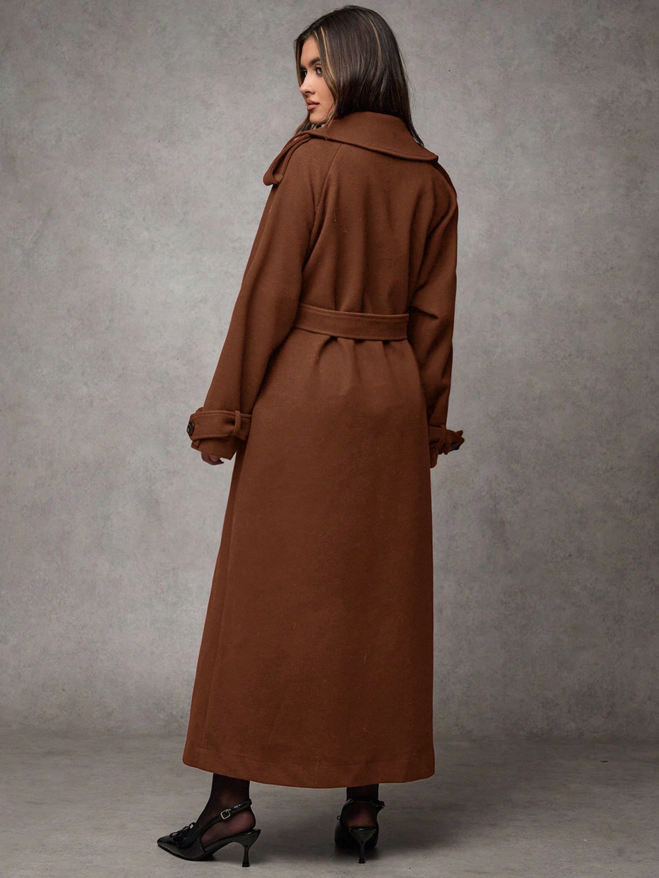 Women Solid Color Long Sleeve Button Down Tie Front Casual Jacket