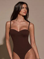BAE Women's Solid Color Sexy Fashion Camisole Bodysuit shein