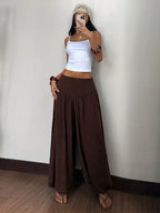 Women's Solid Color Elastic Waist Pleated Casual Versatile Daily Lantern Pants