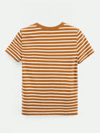 BASICS Casual Striped Print Crew Neck Tee shein