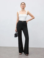 Square Neck Spaghetti Strap Cinched Waist Women's Tank Top shein