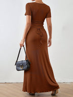 Women'S Plain Color Square Neck Bodycon Dress shein