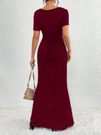 Women'S Plain Color Square Neck Bodycon Dress shein