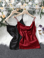 Clasi Women's 2 Piece Draped Collar Camisole shein