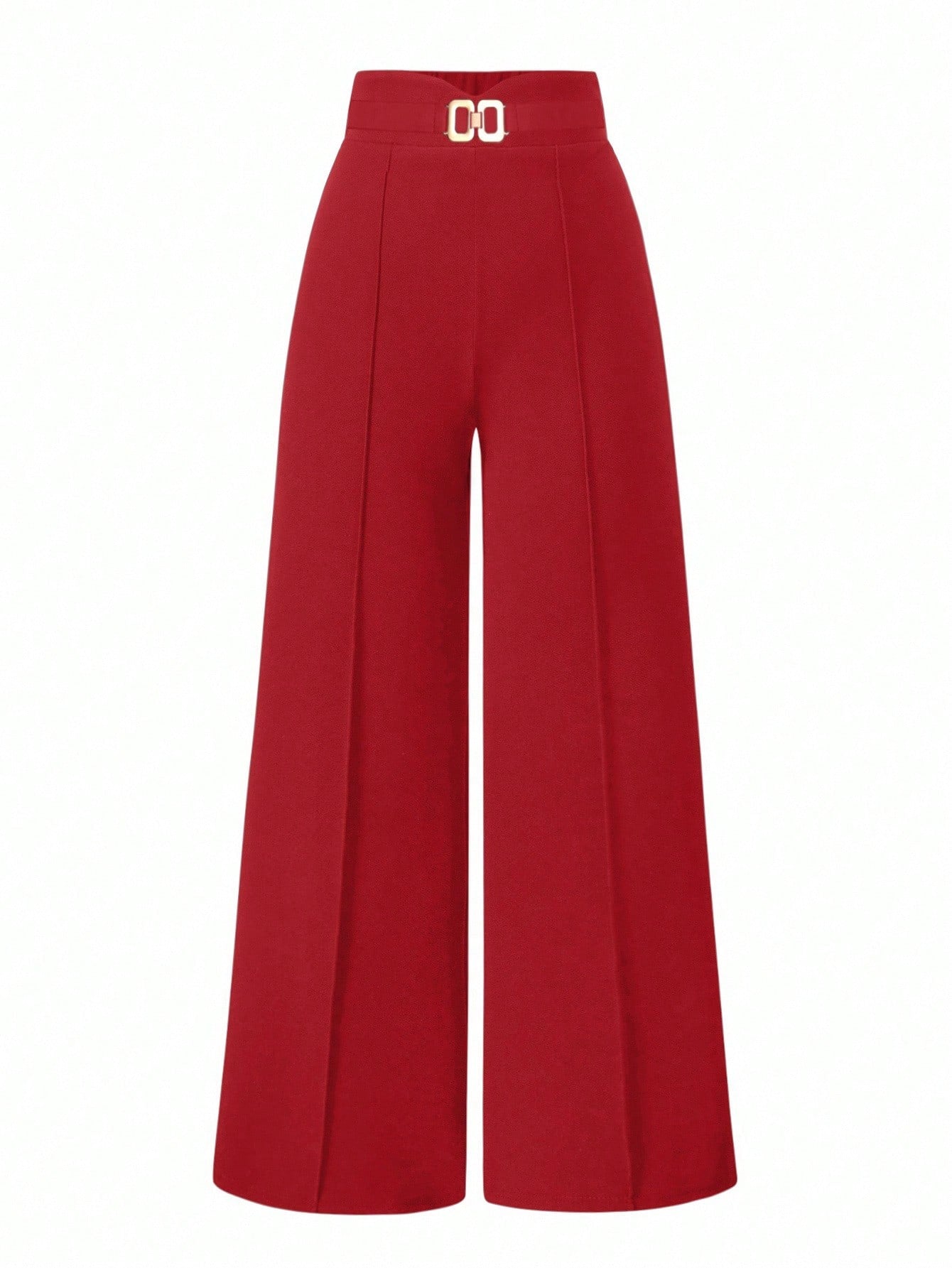 Solid Color Straight Leg Casual Versatile Business Commute Pants shein