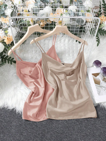 Clasi Women's 2 Piece Draped Collar Camisole