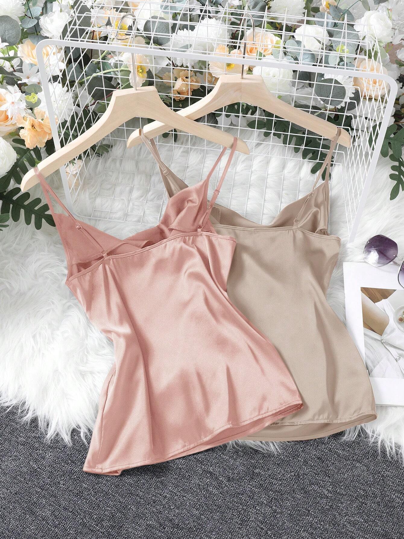 Clasi Women's 2 Piece Draped Collar Camisole shein