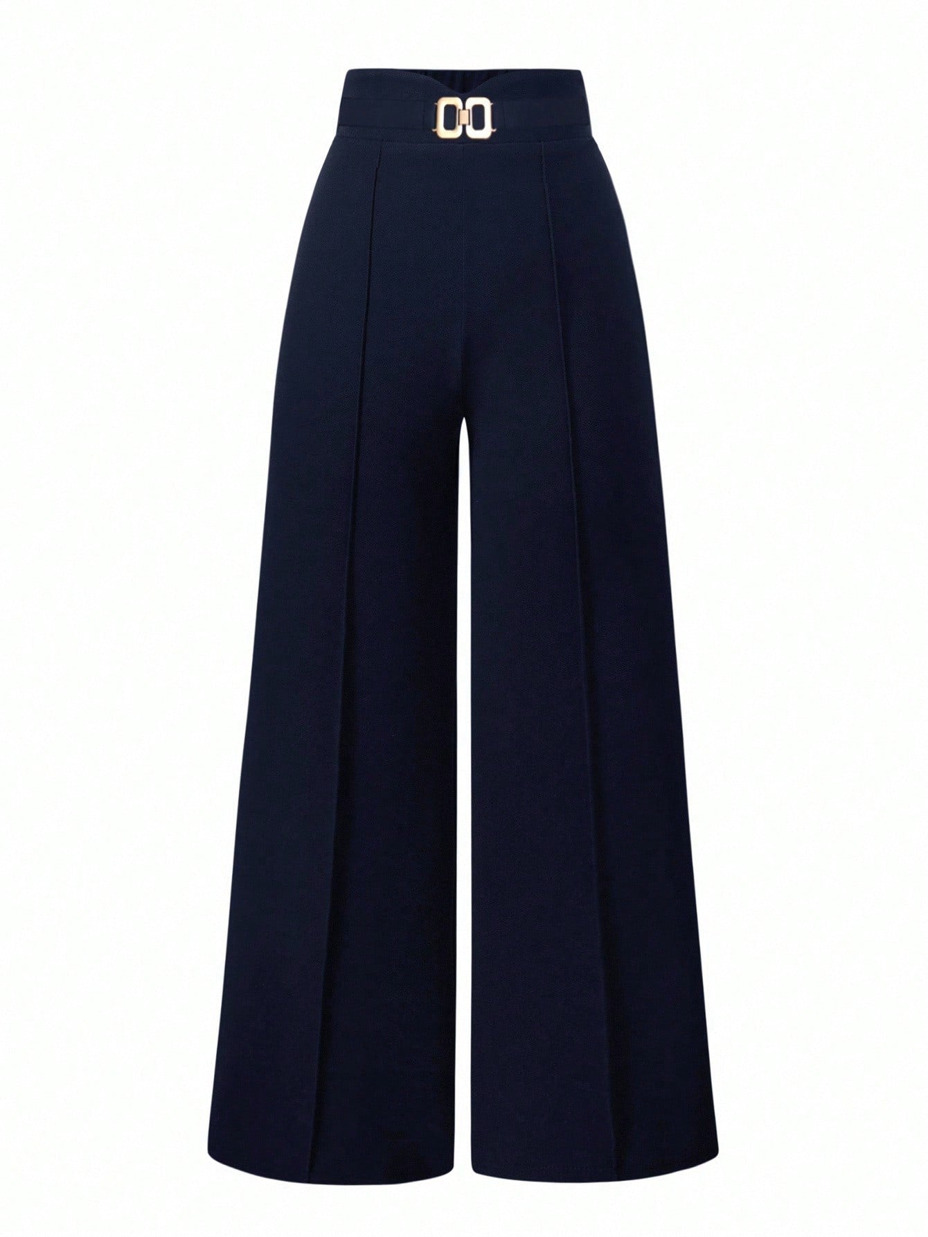 Solid Color Straight Leg Casual Versatile Business Commute Pants shein