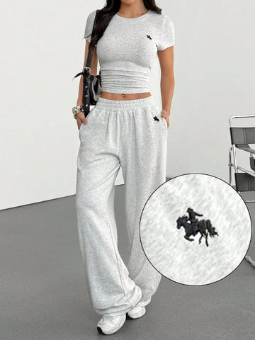 Women's Casual Short Sleeve T-Shirt And Pants