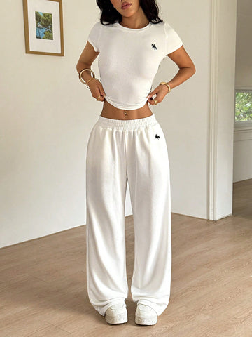 Women's Casual Short Sleeve T-Shirt And Pants
