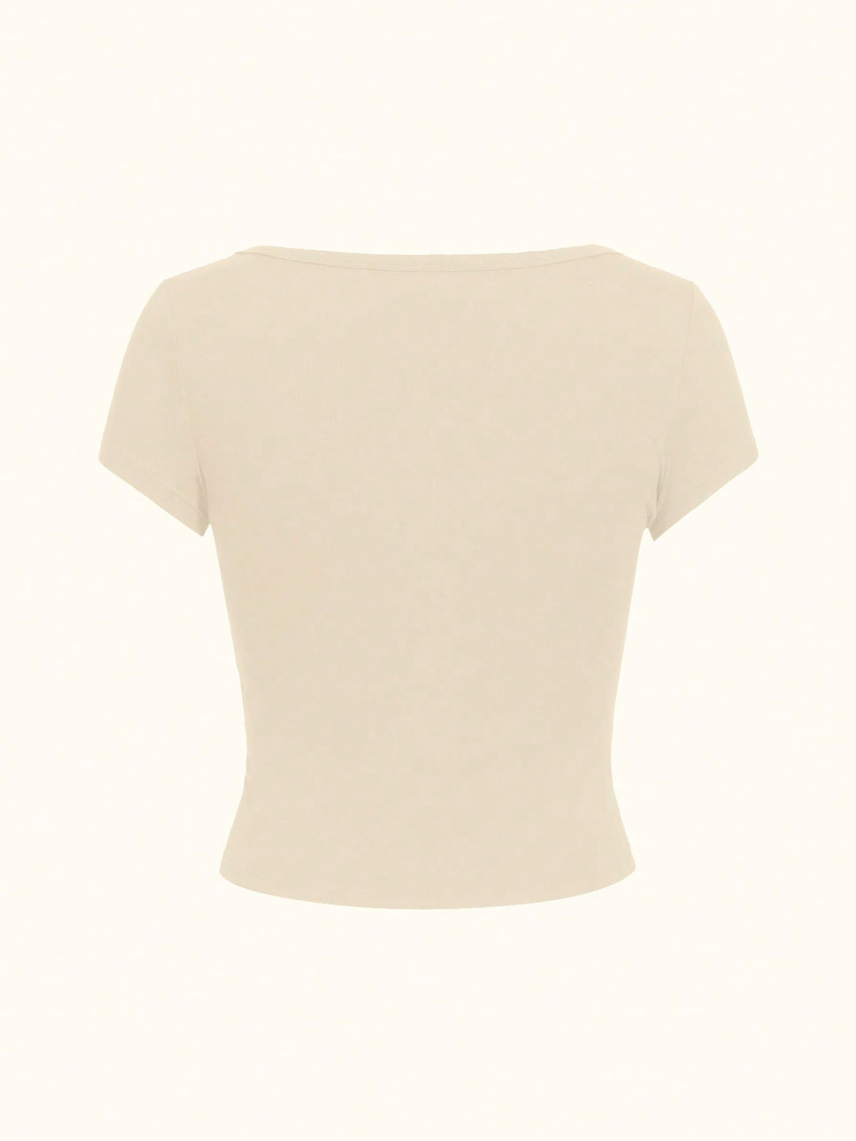 EZwear Casual Minimalist Burgundy Round Neck Cap Sleeve Fitted Women T-Shirt shein
