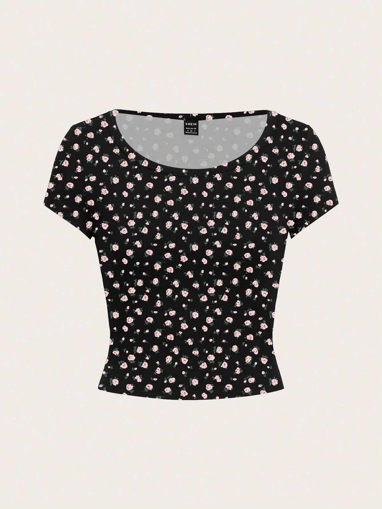 EZwear Casual Minimalist Burgundy Round Neck Cap Sleeve Fitted Women T-Shirt