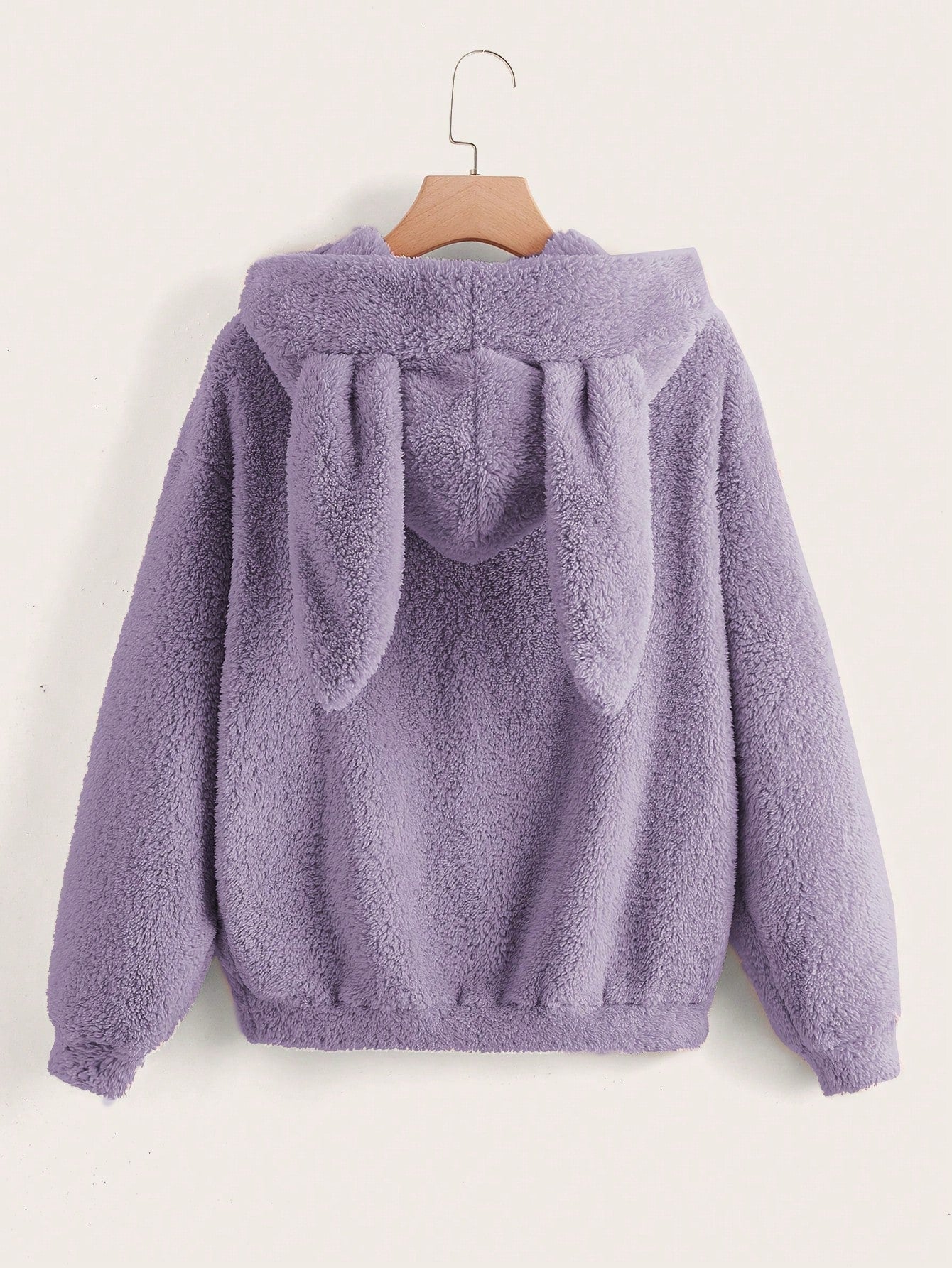 EZwear Drop Shoulder 3D Ears Design Teddy Hoodie