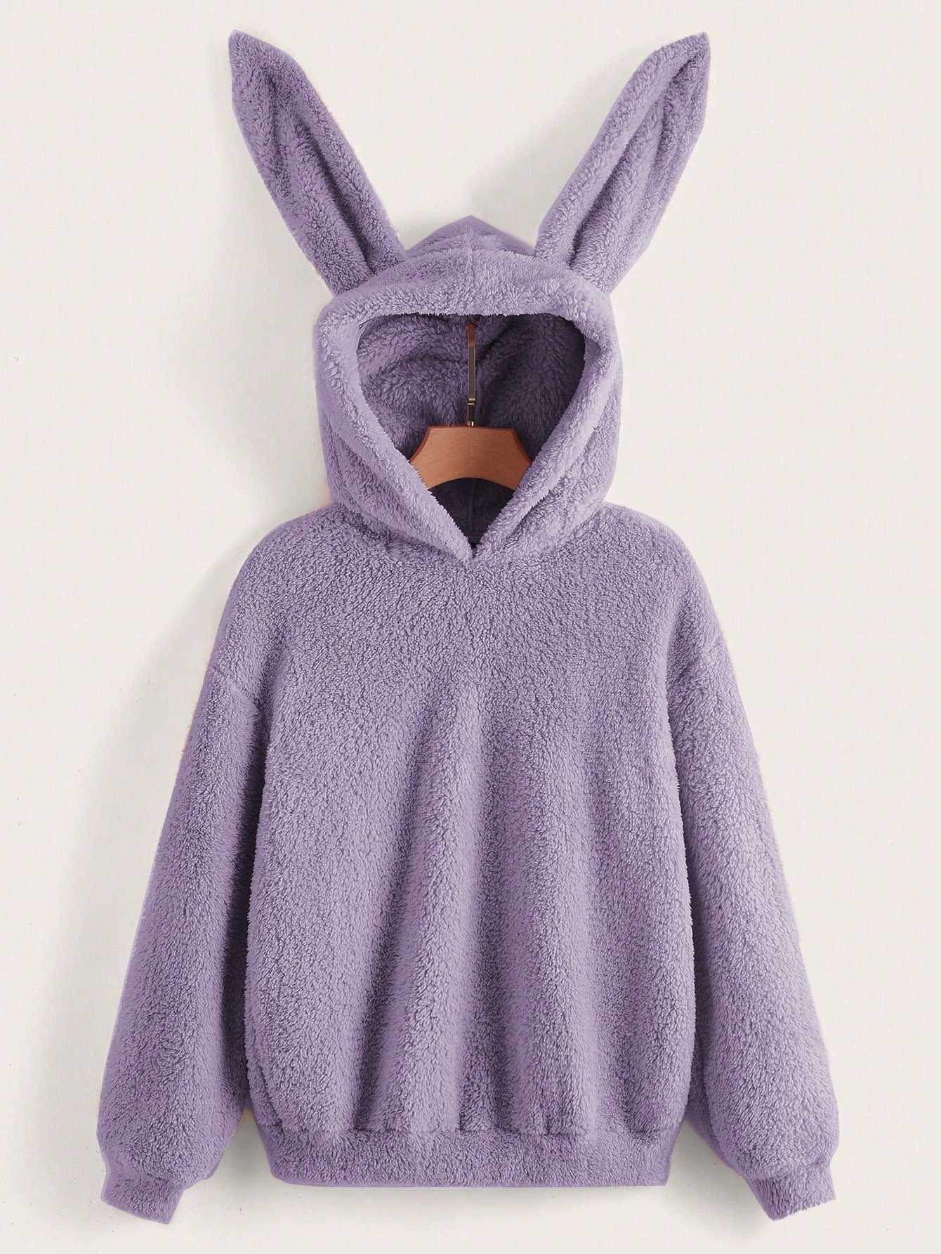 EZwear Drop Shoulder 3D Ears Design Teddy Hoodie