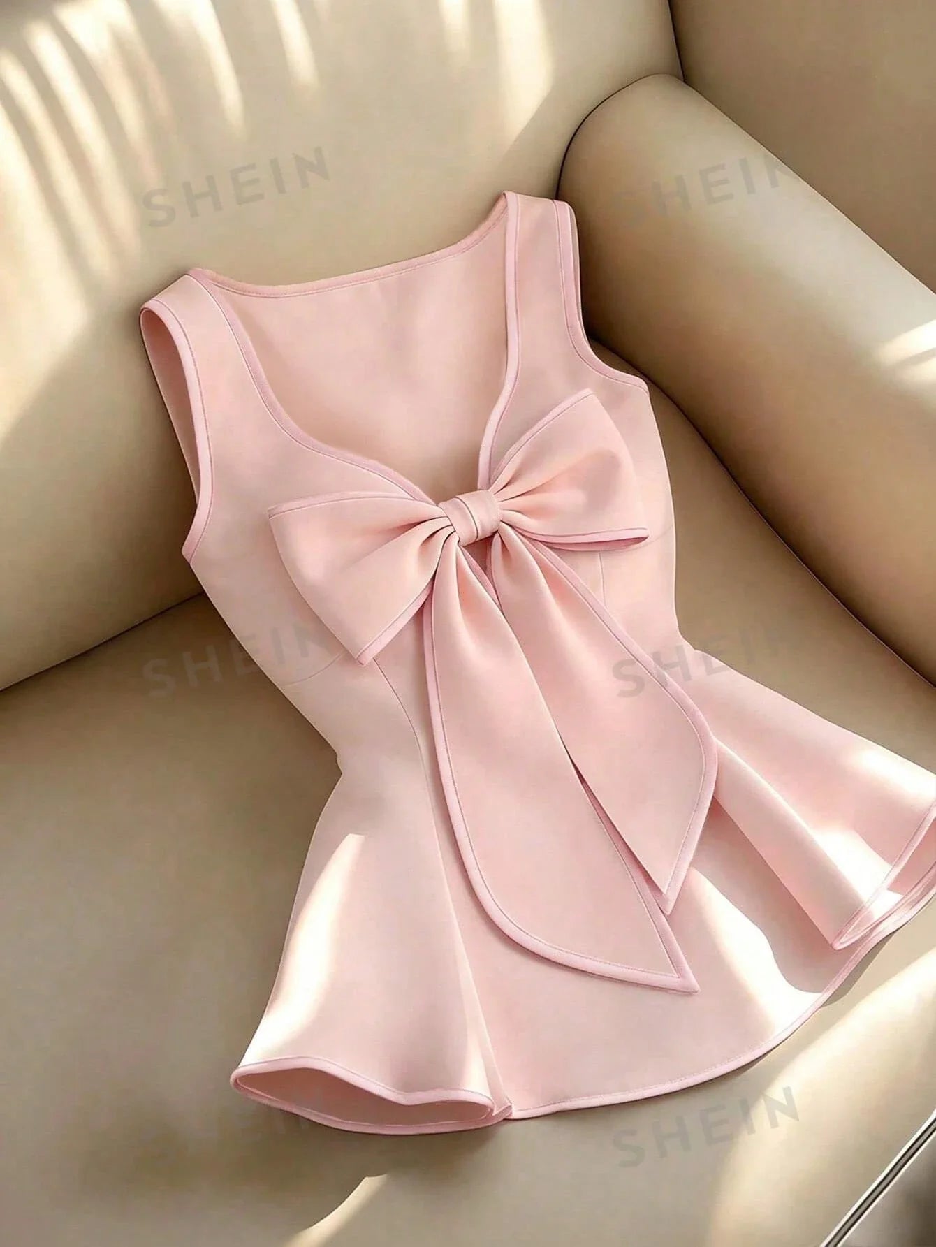 Women's Elegant Contrast Color Trim Bow Decor Camisole Top shein
