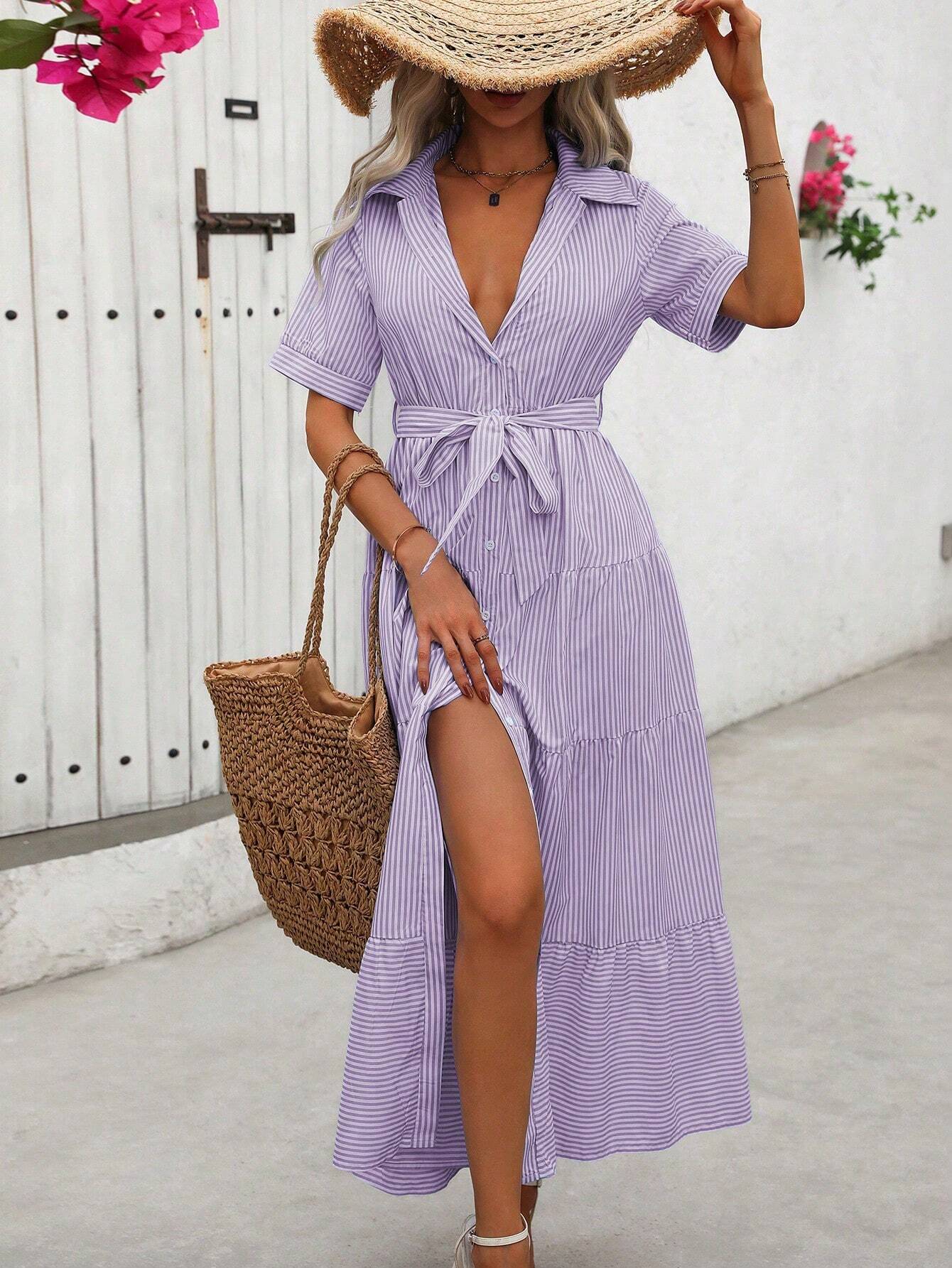 Frenchy Women Summer Short Sleeve Casual Dress shein