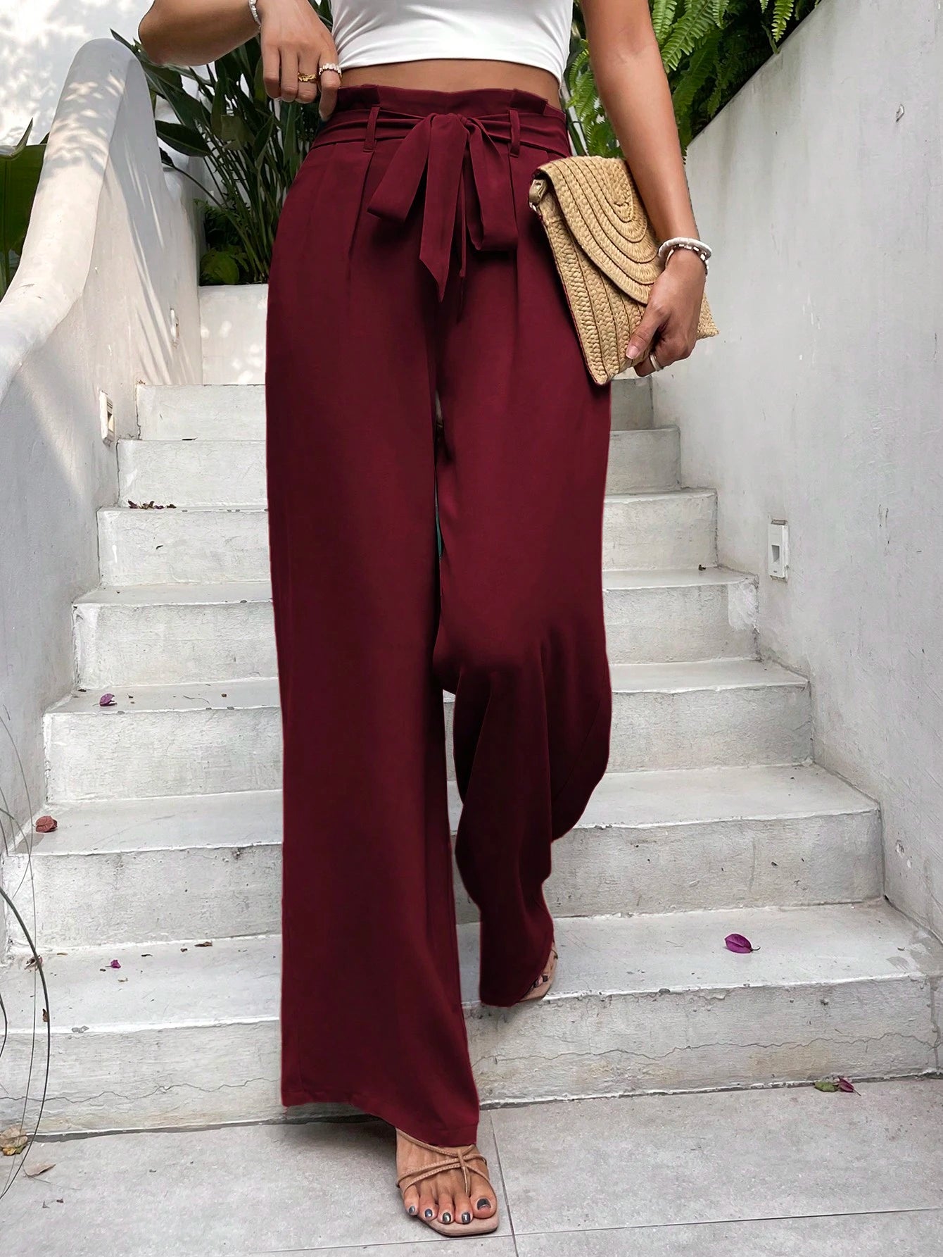 Frenchy Women Elegant Summer Wide Leg Pants shein