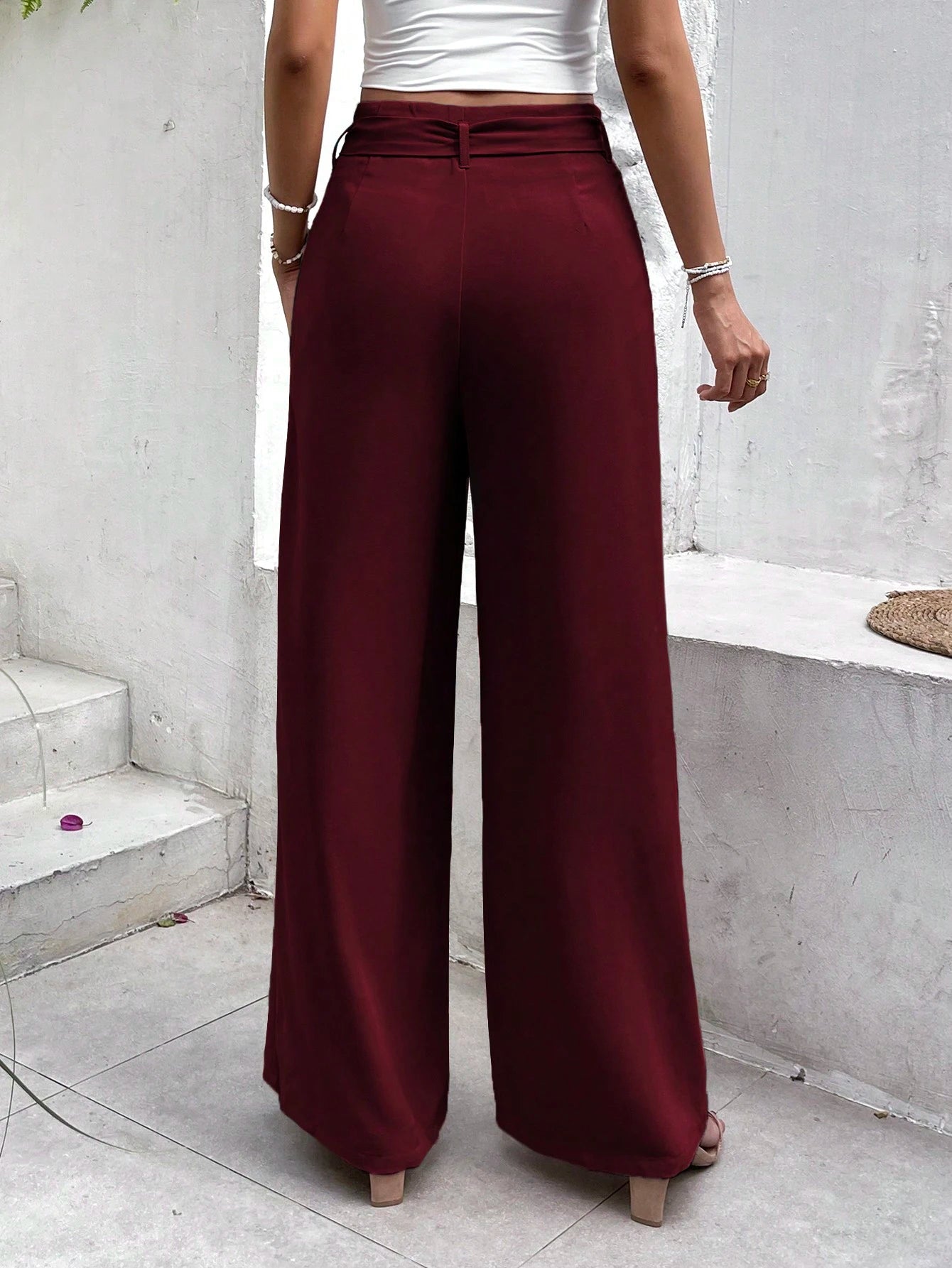 Frenchy Women Elegant Summer Wide Leg Pants