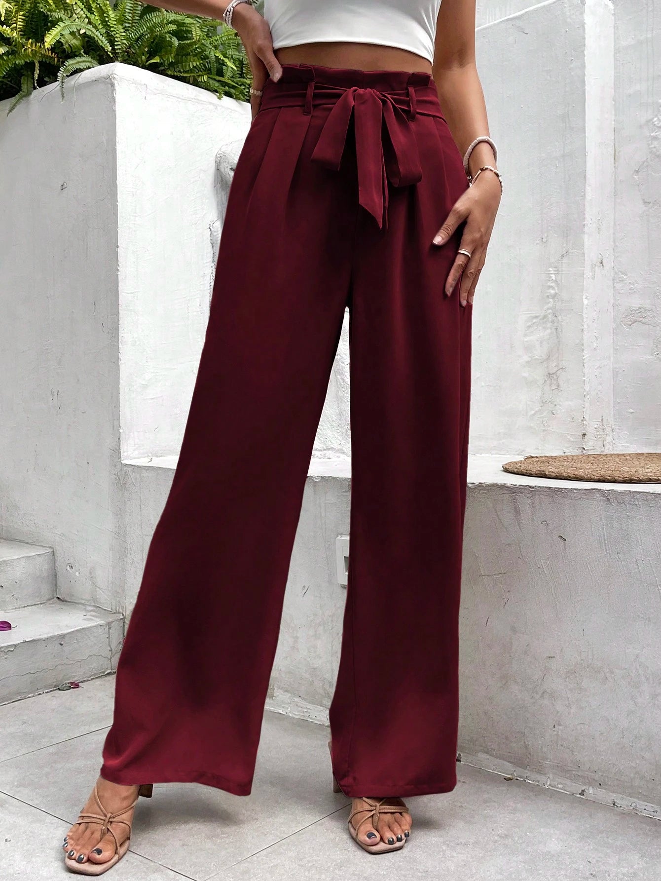 Frenchy Women Elegant Summer Wide Leg Pants