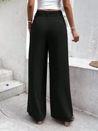 Frenchy Women Elegant Summer Wide Leg Pants
