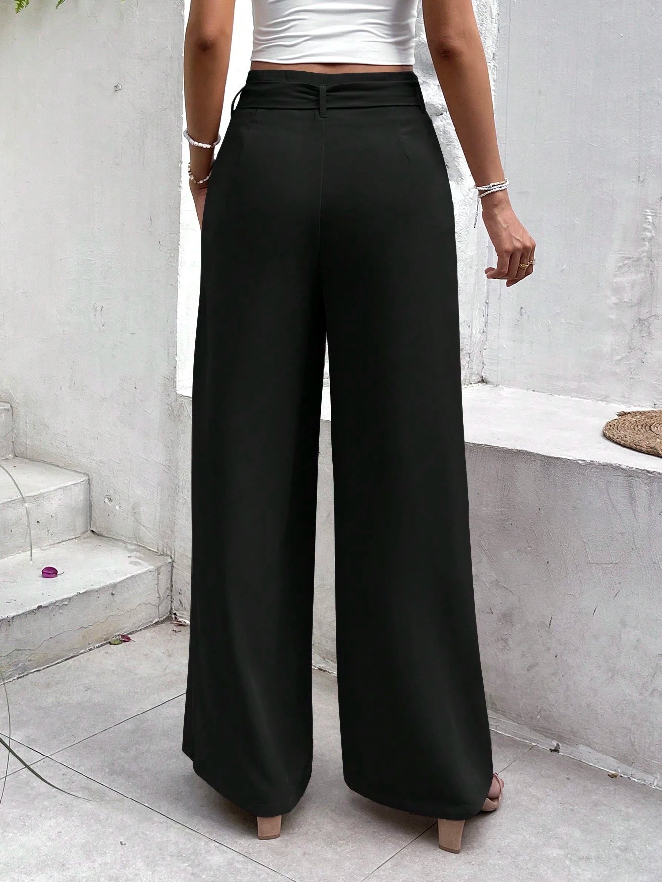 Frenchy Women Elegant Summer Wide Leg Pants