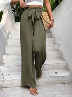 Frenchy Women Elegant Summer Wide Leg Pants
