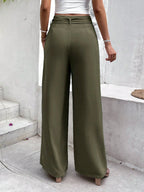 Frenchy Women Elegant Summer Wide Leg Pants
