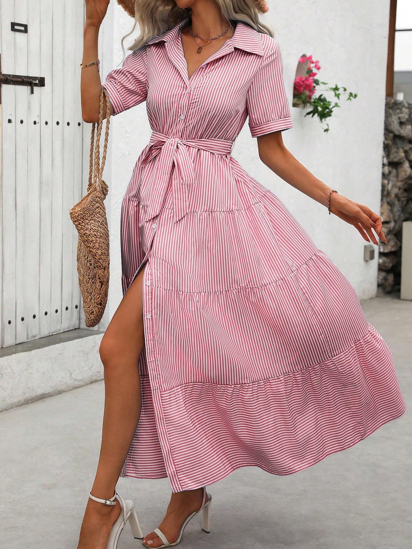 Frenchy Women Summer Short Sleeve Casual Dress shein