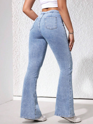 Privé High Waisted Flare Leg Jeans