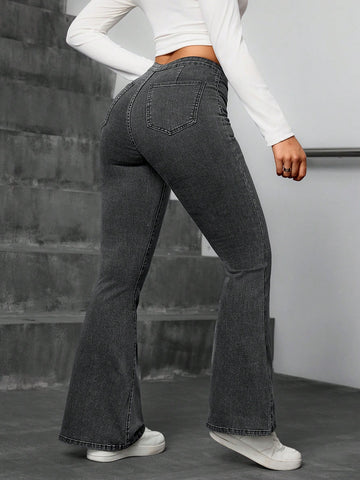 Privé High Waisted Flare Leg Jeans