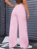 ICON Ladies' Simple Daily Wear Black Baggy Straight Leg Jeans shein