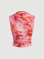 AZ Tie Dye Ruched Tank Top shein
