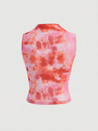 AZ Tie Dye Ruched Tank Top shein