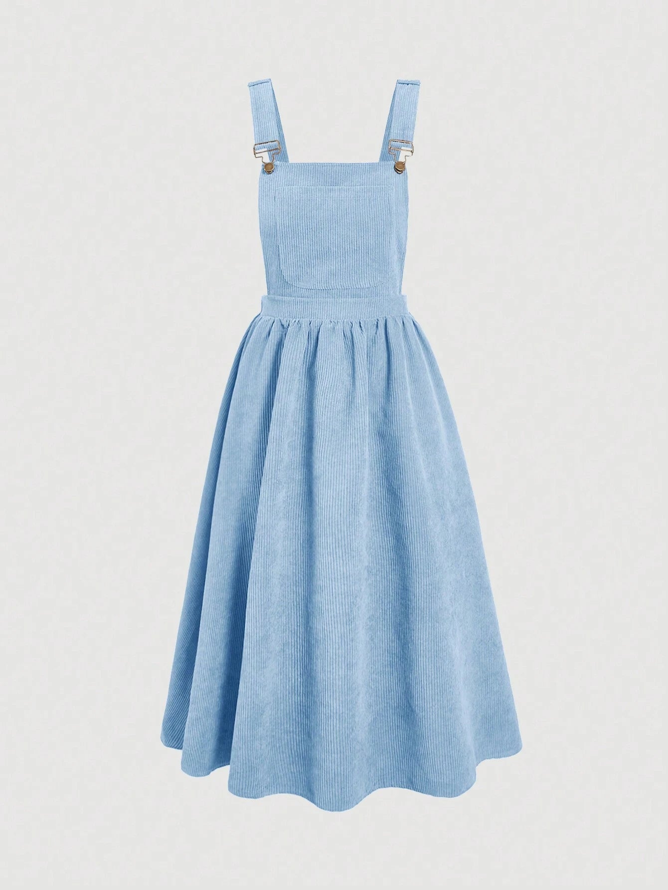 MOD Solid Color Women's Suspenders Overall Dress