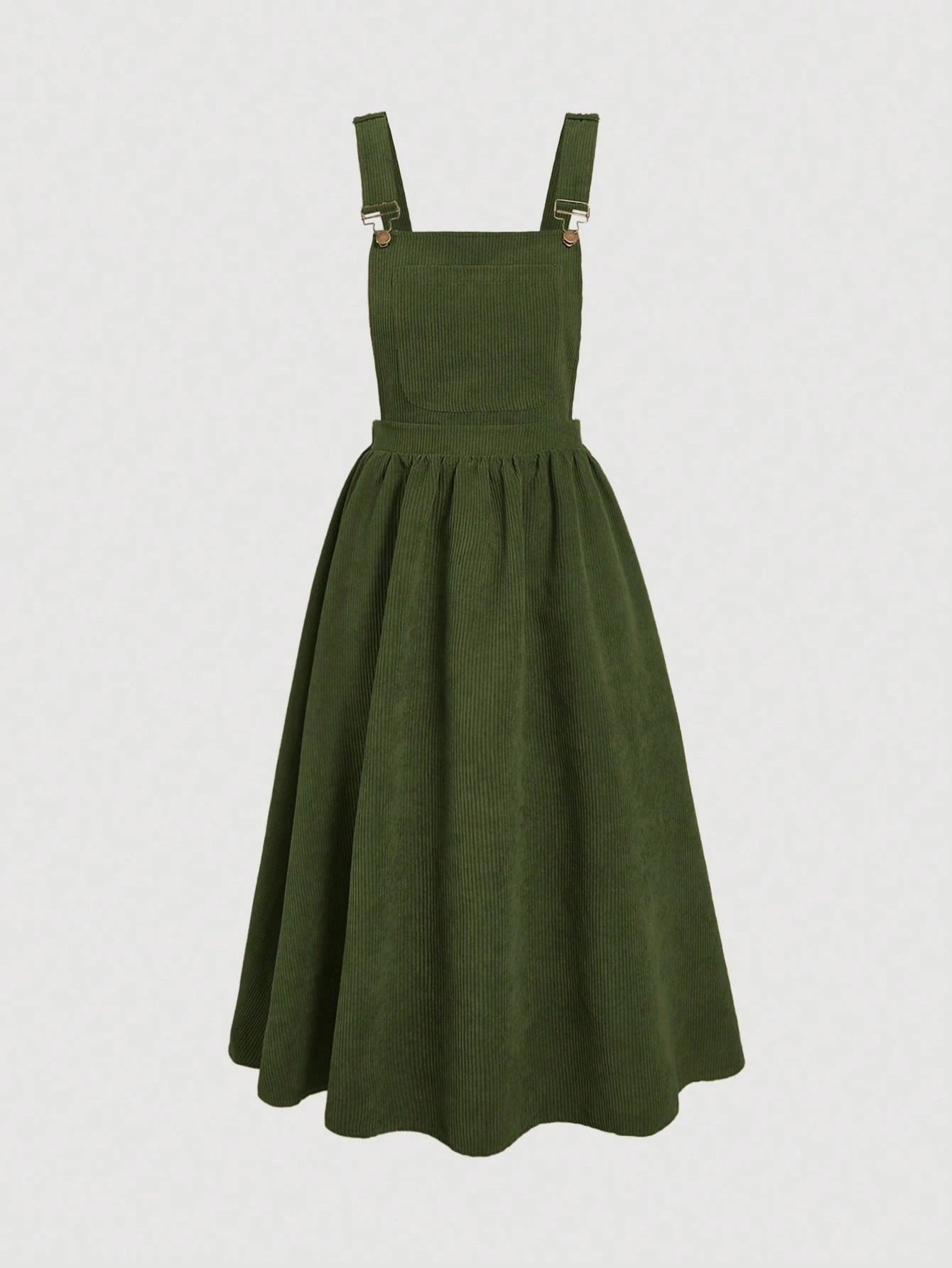 MOD Solid Color Women's Suspenders Overall Dress