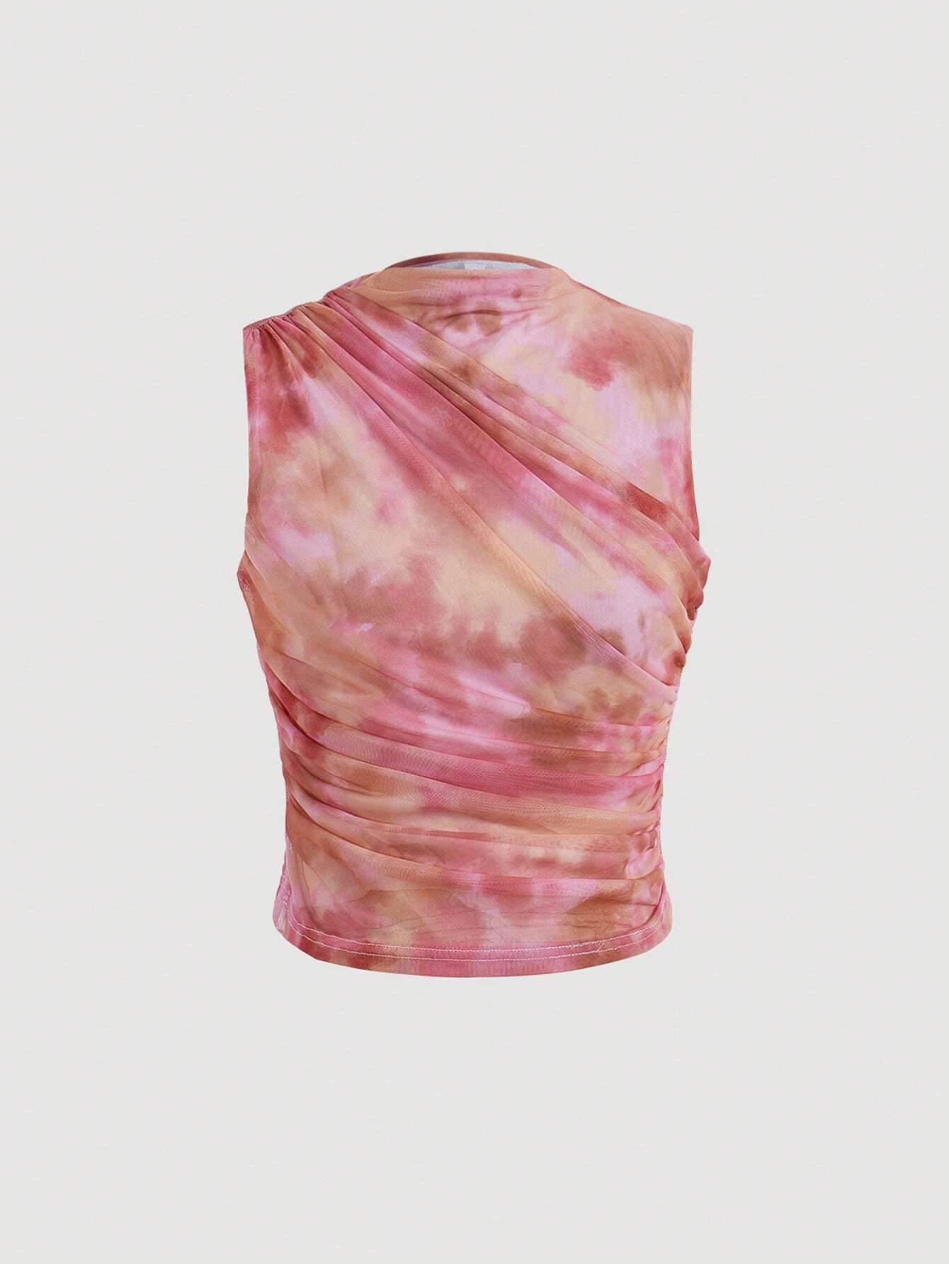 AZ Tie Dye Ruched Tank Top shein