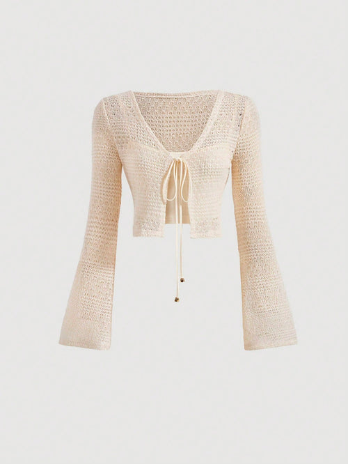 MOD Women's Solid Color Simple Long Sleeve Blouse shein