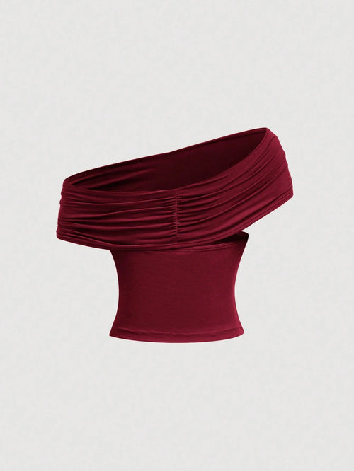 Women's Elegant Solid Color Versatile Halter Neck Top shein