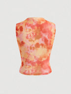 AZ Tie Dye Ruched Tank Top shein