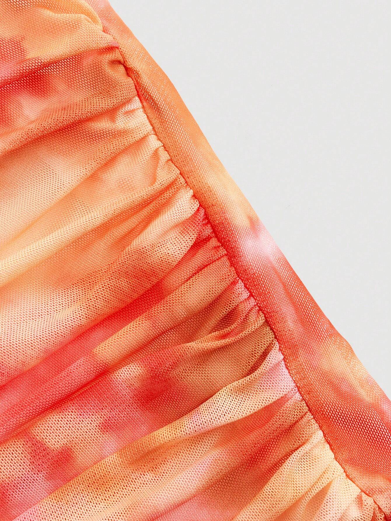 AZ Tie Dye Ruched Tank Top shein