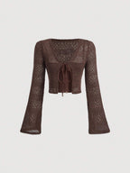 MOD Women's Solid Color Simple Long Sleeve Blouse shein