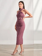 AZ Fuzzy Cuff Coat & Bodycon Dress shein