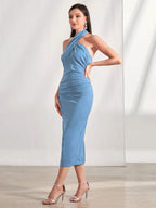 AZ Fuzzy Cuff Coat & Bodycon Dress shein
