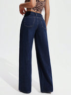 Women Casual Fashion Versatile Straight Button Fly Denim Jeans shein