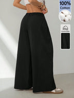 Vintage Casual Hippie Street Oversized Blue Striped Textured Wide Leg Pants shein